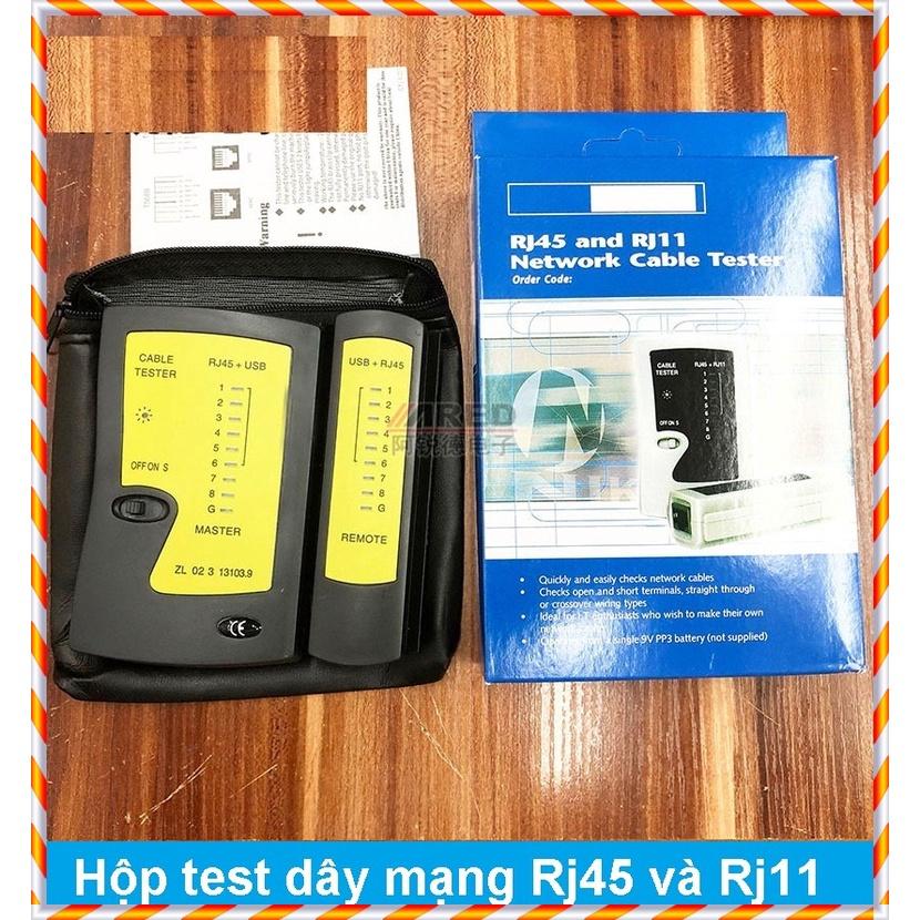 Hộp test dây mạng RJ45 và dây Cáp Mạng RJ11 RJ12 CAT5 UTP LAN Cáp Điện Thoại Thử Đường Dây