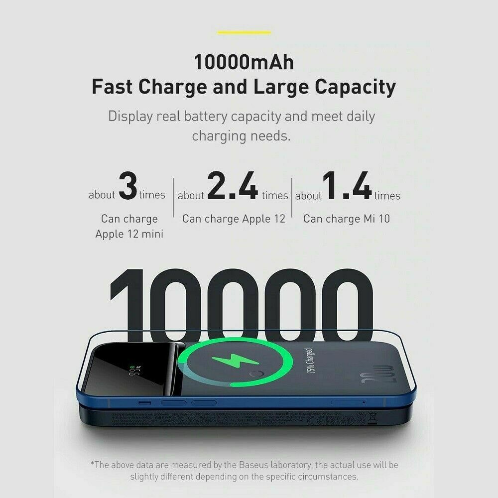 [Mẫu mới 2021]Pin dự phòng sạc không dây tích hợp nam châm Baseus Magnetic Wireless Quick Charging Power Bank