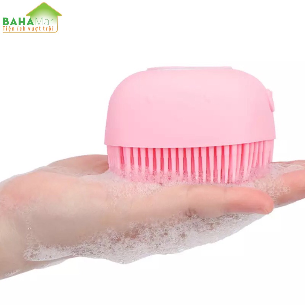 BÀN CHẢI TẮM SILICONE MỀM MASSAGE TẨY DA CHẾT CÓ NGĂN CHỨA SỮA TẮM