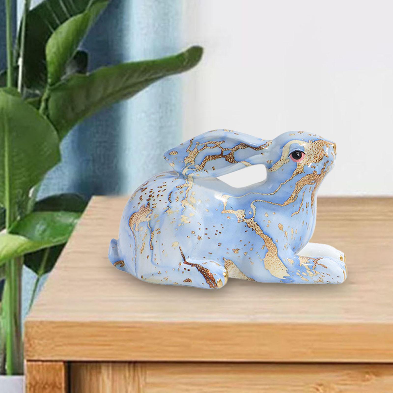 Rabbit Statue Resin Animal Figurine Modern Art for Decoration Gift Crafts