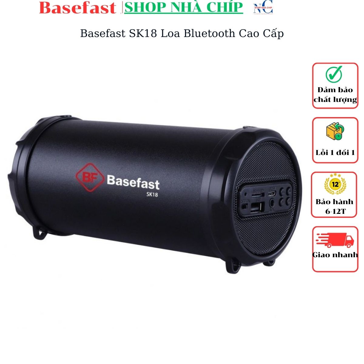 Loa bluetooth Basefast SK18 không dây cao cấp - Hàng Chính Hãng