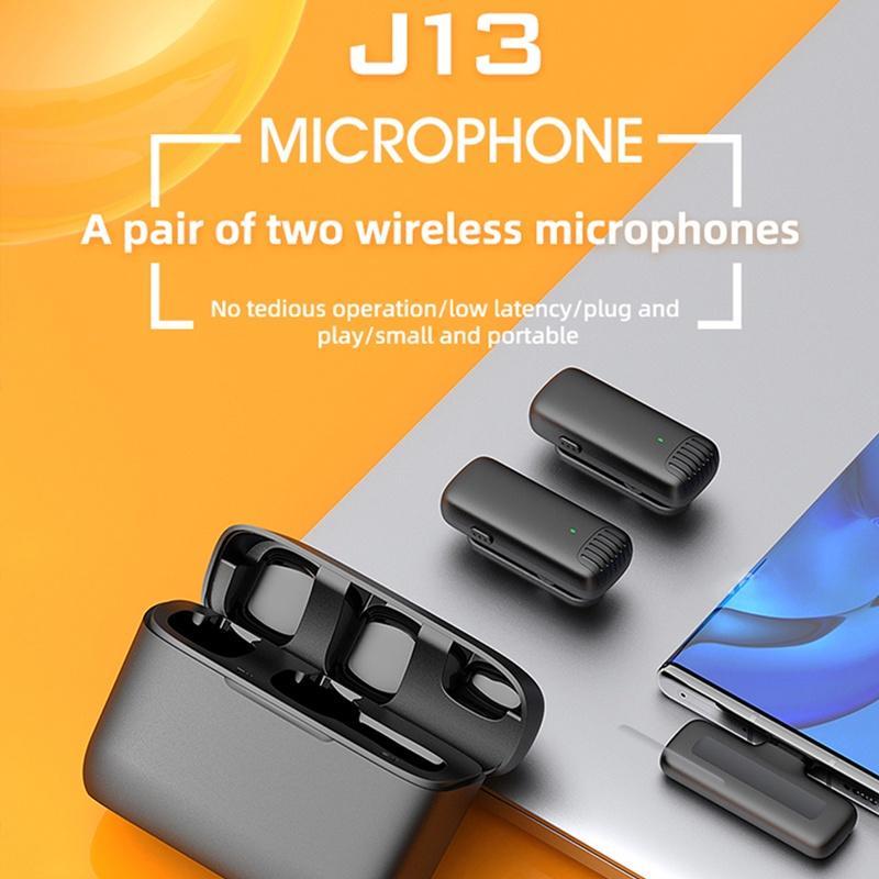 Micro Không Dây Kẹp Ve Áo Chống Ồn Kết Nối Điện Thoại i-Phone Android Type C Kèm Hộp Sạc