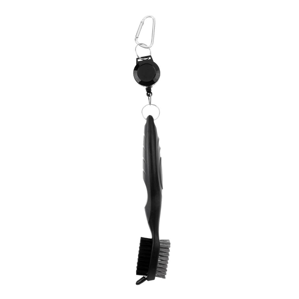 Double Sides Golf Club Brush Groove Cleaner with Retractable String