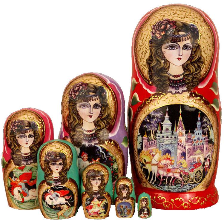 Búp bê Nga Matryoshka bộ 7 con - Công chúa ngủ trong rừng