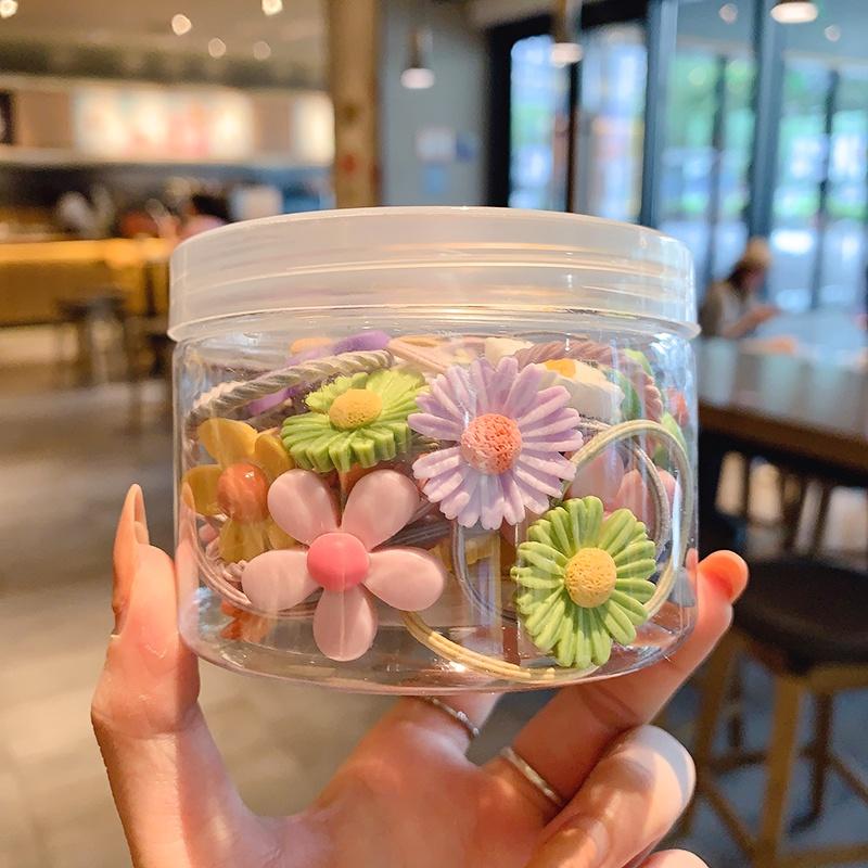 Set 30 Cái/hộp Gói Dây Buộc Tóc Đuôi Ngựa Hàn Quốc, Băng Đô Co Giãn Trẻ Em Dễ Thương Bé