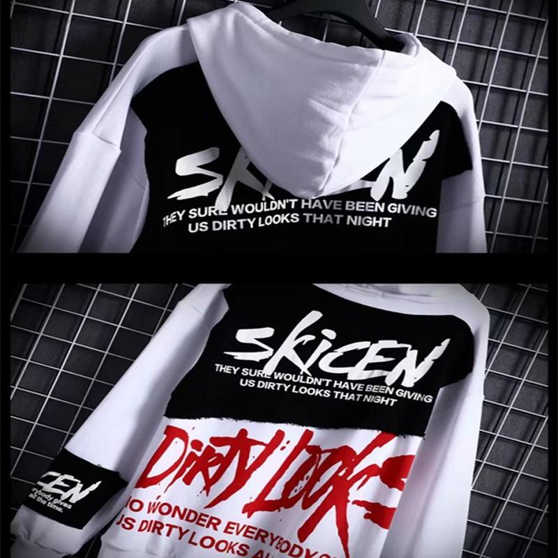 Áo hoodie tay dài phối màu in chữ trẻ trung cho nữ