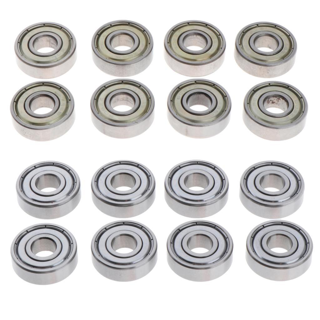 8 Pieces Silver Premium ABEC-7 Precision 608 Z Skateboard Ball Bearing Skate Board Deck Longboard Bearings for Scooter Inline and Roller Skates