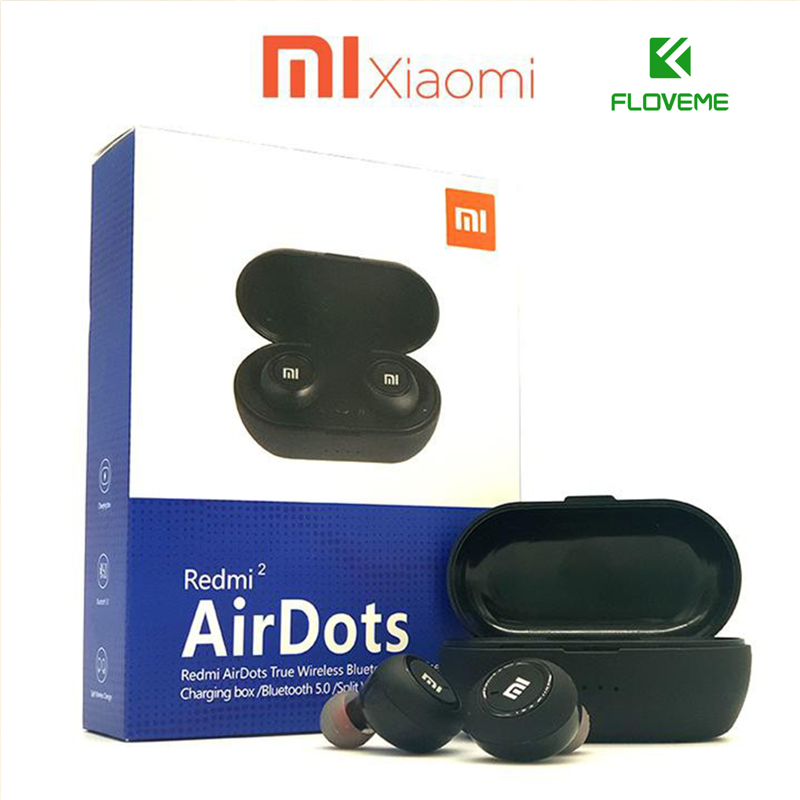 Tai Nghe Bluetooth FLOVEME  Airdots 2  - chất âm ấm, Bass-treble rõ ràng Chống Ồn - Mic Đàm thoại - Hàng chính hãng