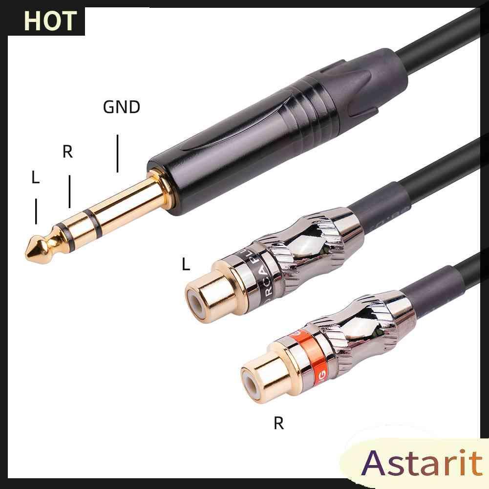 Cáp Chia Audio 6.35mm ĐầU CắM Sang Lỗ CắM 2RCA Mạ VàNg 24k