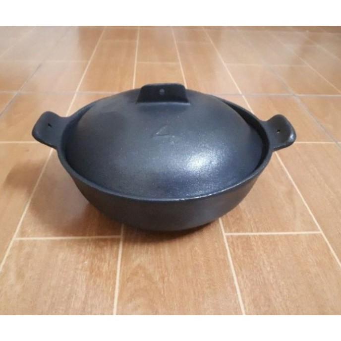 Nồi gang đúc kho cá thịt, nấu cháo lẩu đk 21cm