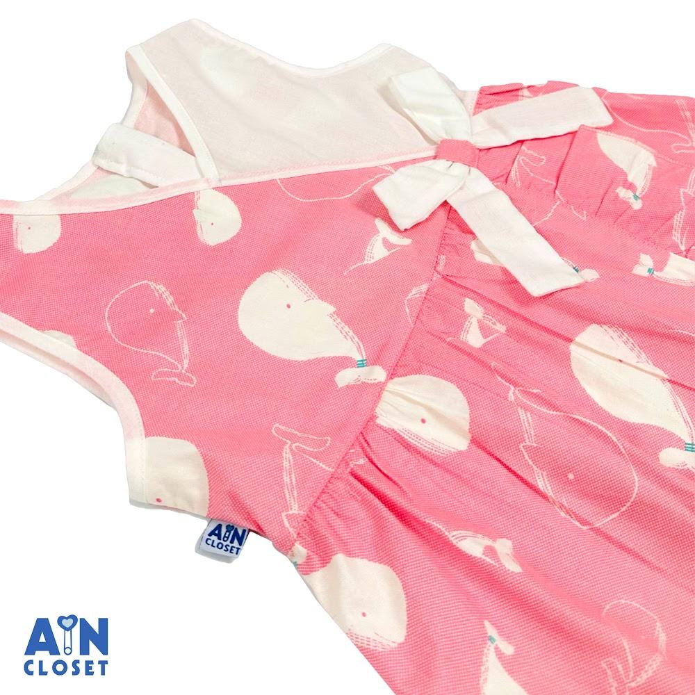 Hình ảnh Đầm bé gái họa tiết Cá Voi Trắng nền hồng cotton - AICDBGSOBNRA - AIN Closet
