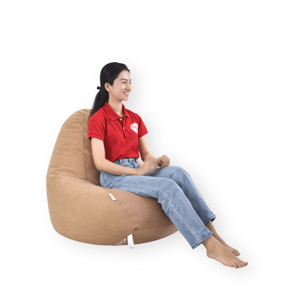 Ghế lười hạt xốp thư giãn The Beanbag House hình giọt nước (Teadrop Beanbag) ngồi thoải mái đọc sách, xem phim, nghỉ trưa cho nhân viên văn phòng