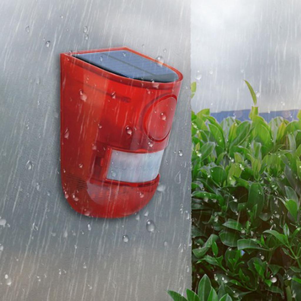 Solar Sound Light Alarm 110db Siren Sound Alert Strobe Security Alarm System