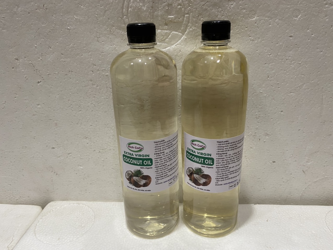 DẦU DỪA HỮU CƠ ÉP LẠNH - RICH COCO – EXTRA VIRGIN COCONUT OIL – CHAI 1 LÍT