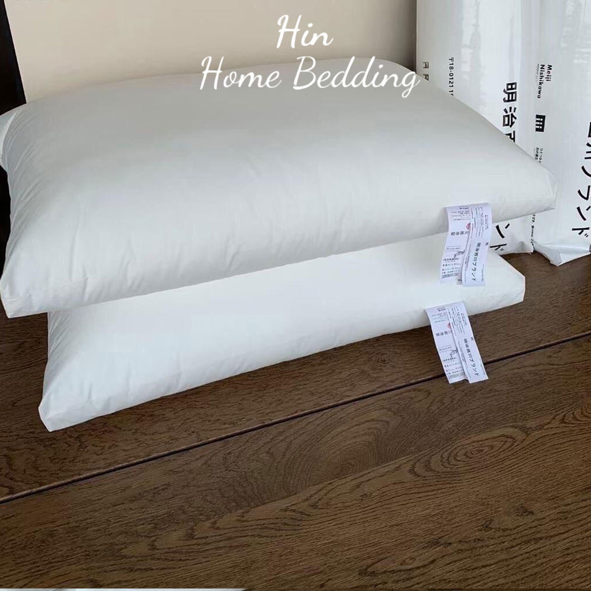 Gối Khách Sạn 50x70cm Hin Home Bedding Gối Ngủ Ruột Gối Lông Vũ Nhân Tạo Cao Cấp Gối Nhật Bản