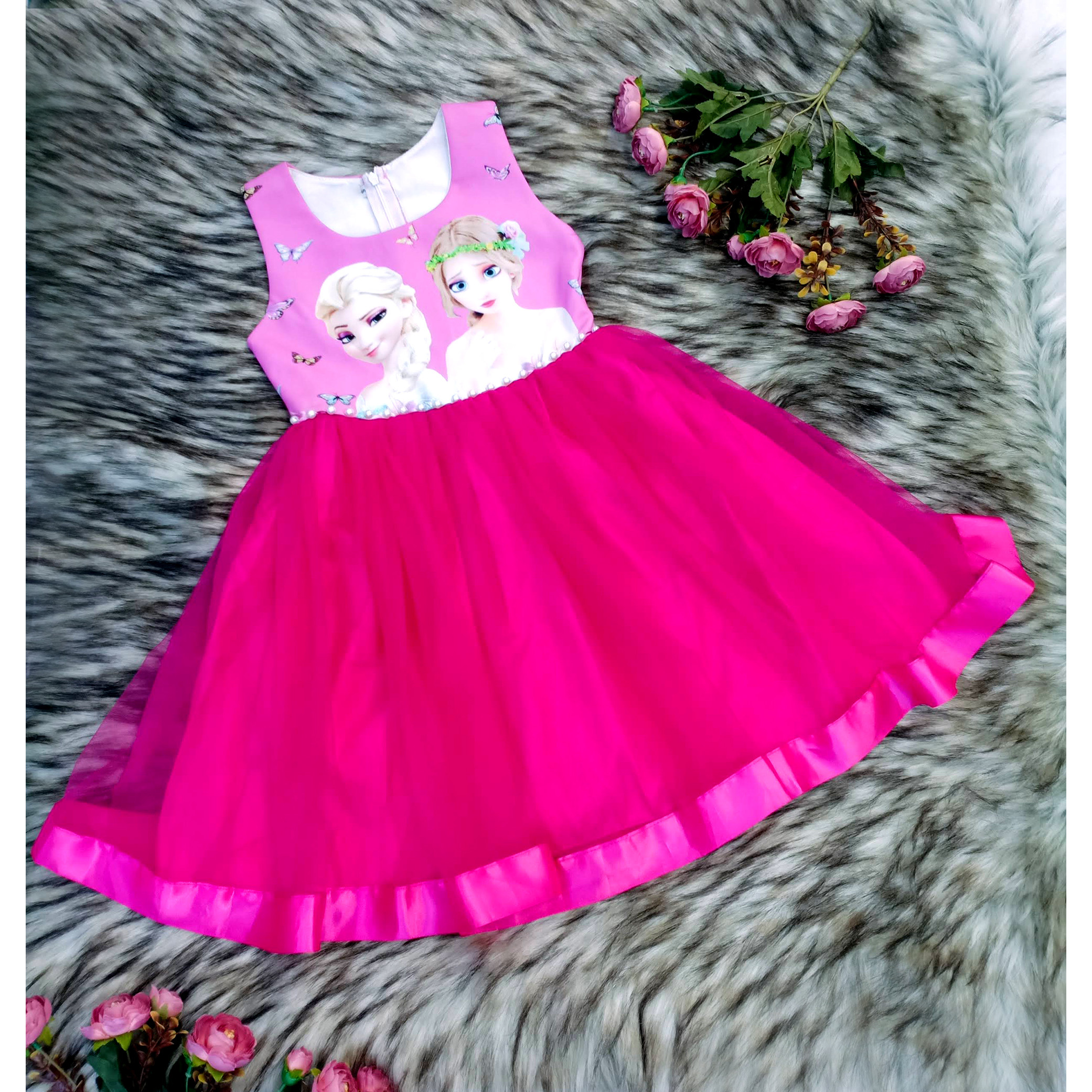 Đầm Công chúa Elsa 4 lớp cao cấp