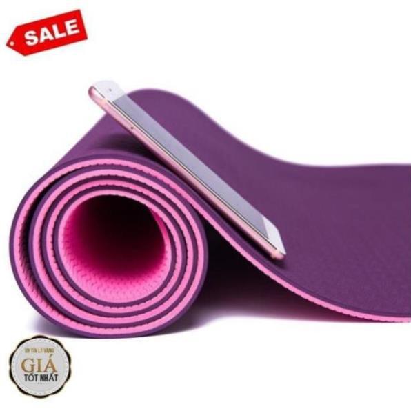 Thảm Tập Yoga TPE Cao Cấp 2 Lớp Dày 6Mm Mềm Mịn Chắc Chắn -