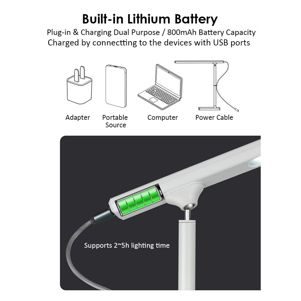 Dimmable Led Desk Lamp Multi-Functional Touching Control Rechargeable Table Light Home Use Office Portable Movable