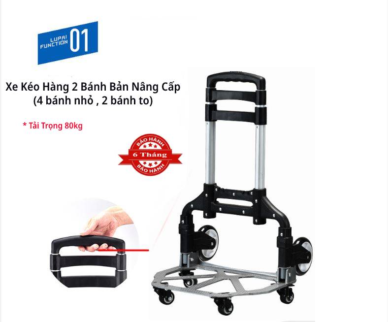 Xe Kéo hàng 2 bánh bản Nâng cấp trọng tải 80kg XKT07