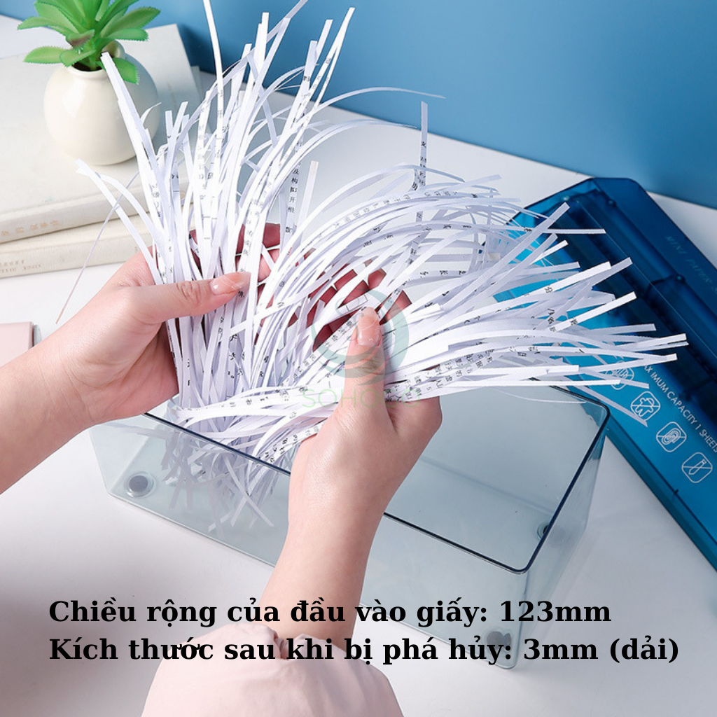 Máy huỷ tài liệu - Máy cắt giấy Shredder A4, A6, USB cắt tự động phù hợp cho văn phòng gia đình Phù hợp cho văn phòng, trường học hoặc gia đình sử dụng