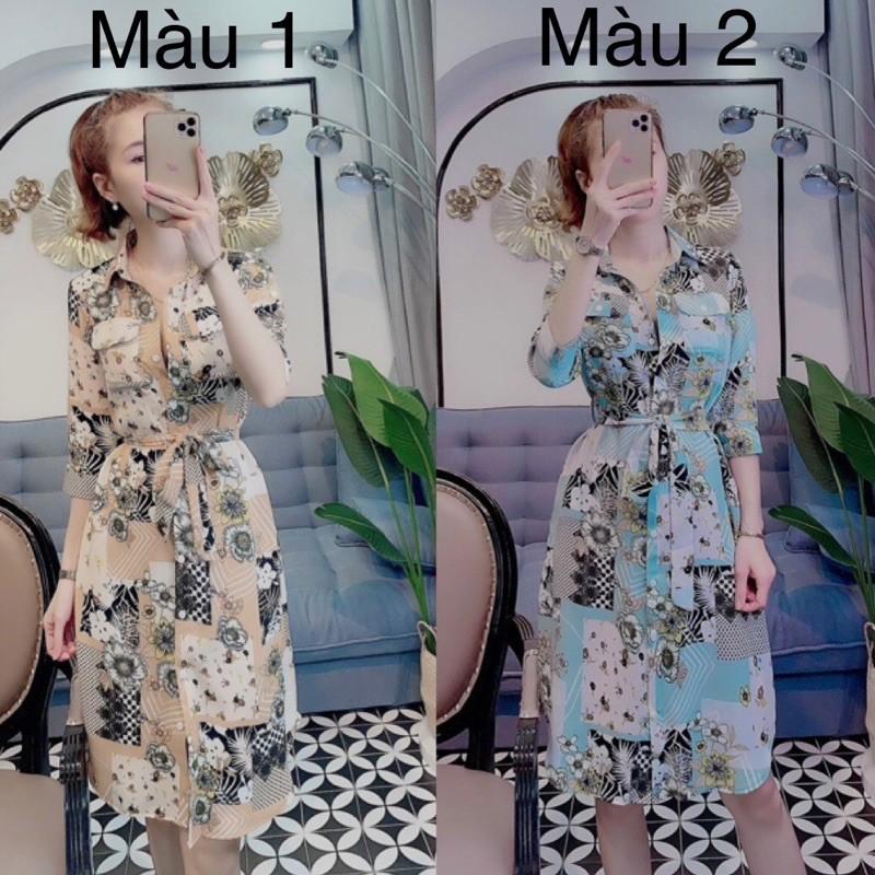 Đầm suông hoạ tiết cổ đức tặng kèm đai siêu hót
