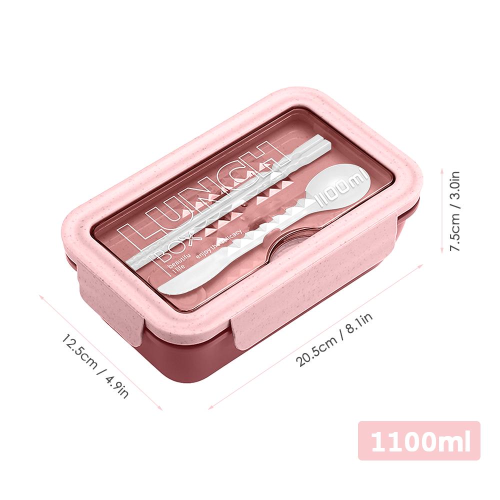 Bento Box Leak-proof Bento Lunch Box Meal Prep Containers Eco-Friendly Wheat Straw Lunch Box Kit with Chopsticks