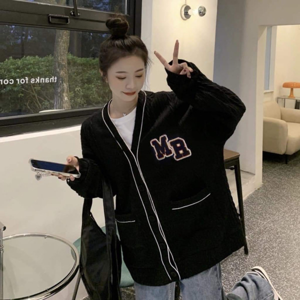 Áo khoác nỉ cadigan chất nỉ cotton 1 LỚP