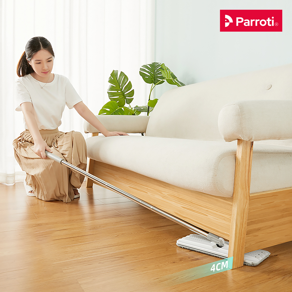 Cây Lau Nhà Thông Minh, Chổi Lau Nhà 360 Độ Đa Năng (Không Bao Gồm Thùng Vắt) - Parroti MOP-PR01