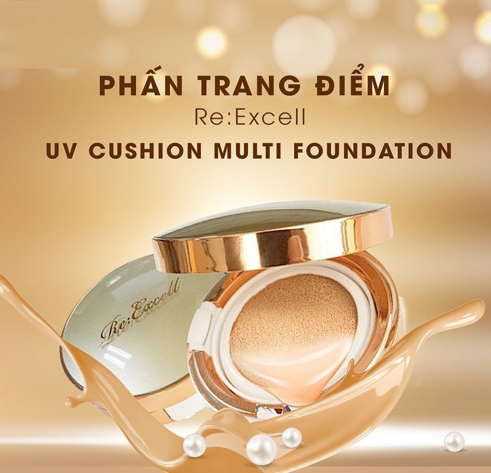 Combo 4 hộp phấn nước Hàn Quốc Re:Excell UV Cushion Multi Foundation SPF50+/PA+++ (mỗi hộp tặng kèm 1 lõi)