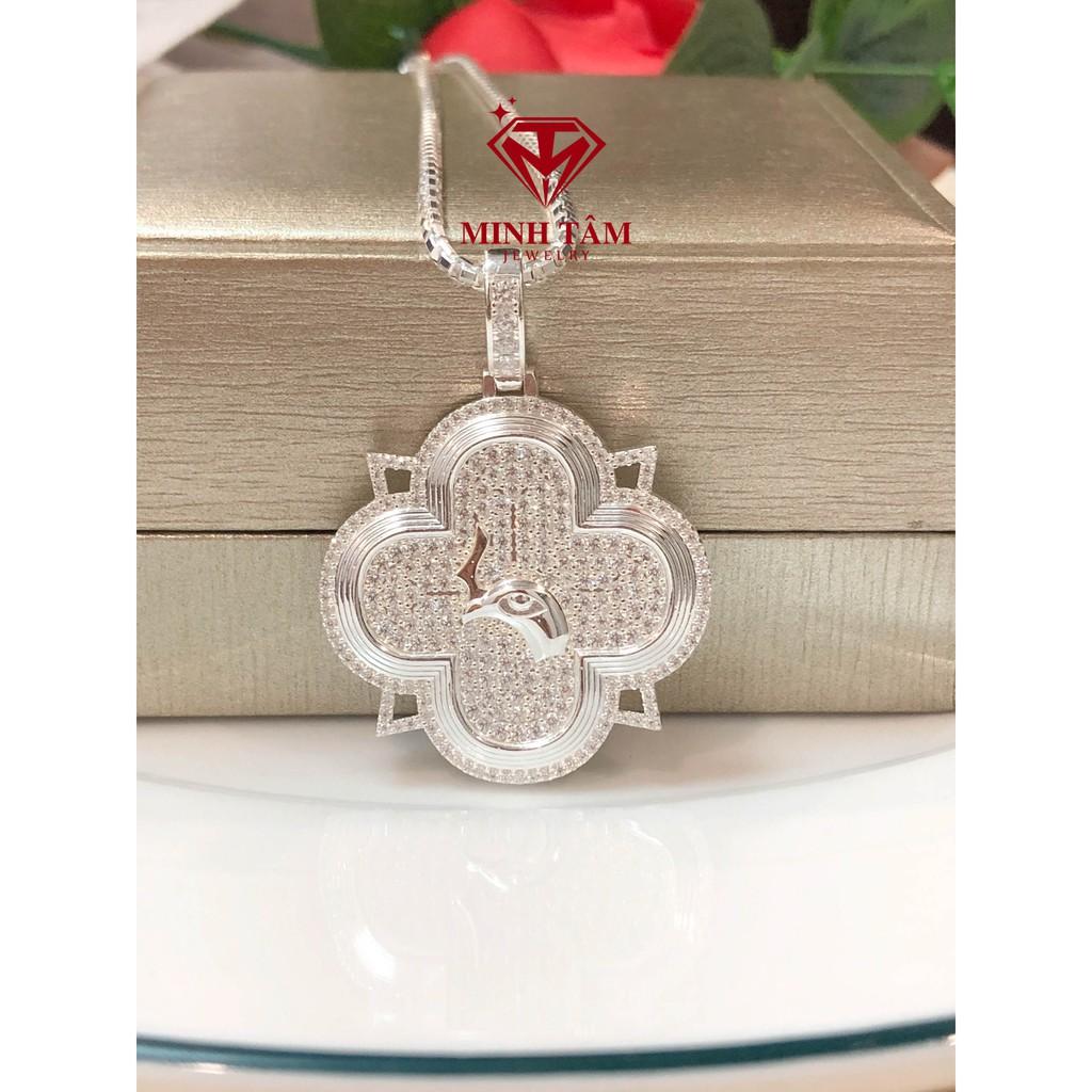 Mặt dây chuyền bạc nam bạc ta, Bộ dây chuyền bạc nam mặt bạc ta nạm đá Minh Tâm Jewelry