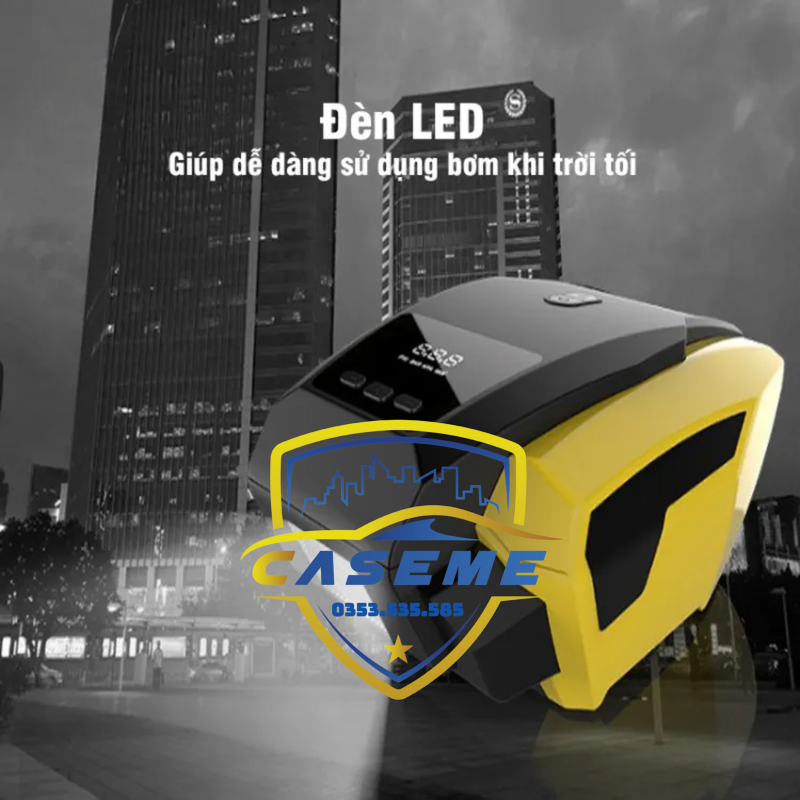 Bơm Lốp Ô Tô Điện Tử Tự Ngắt TANGDi Mã 1011 - 12V, 60W, Có Đèn Pin LED, Bảo Hành 12 Tháng - Hàng Chính Hãng
