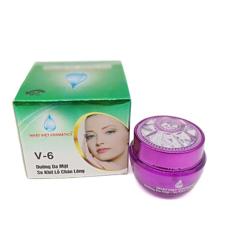 Kem v6 Dưỡng Trắng Da Mặt, Se Khít Lỗ Chân Lông, Ngọc Trai Đen, Sữa Ong Chúa 12g