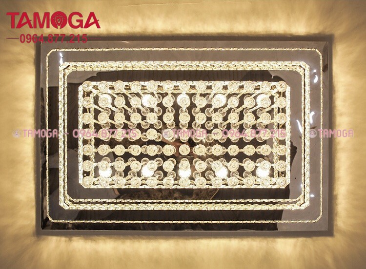 Đèn Led ốp trần pha lê D1200mm 3 chế độ ánh sáng TAMOGA 0906