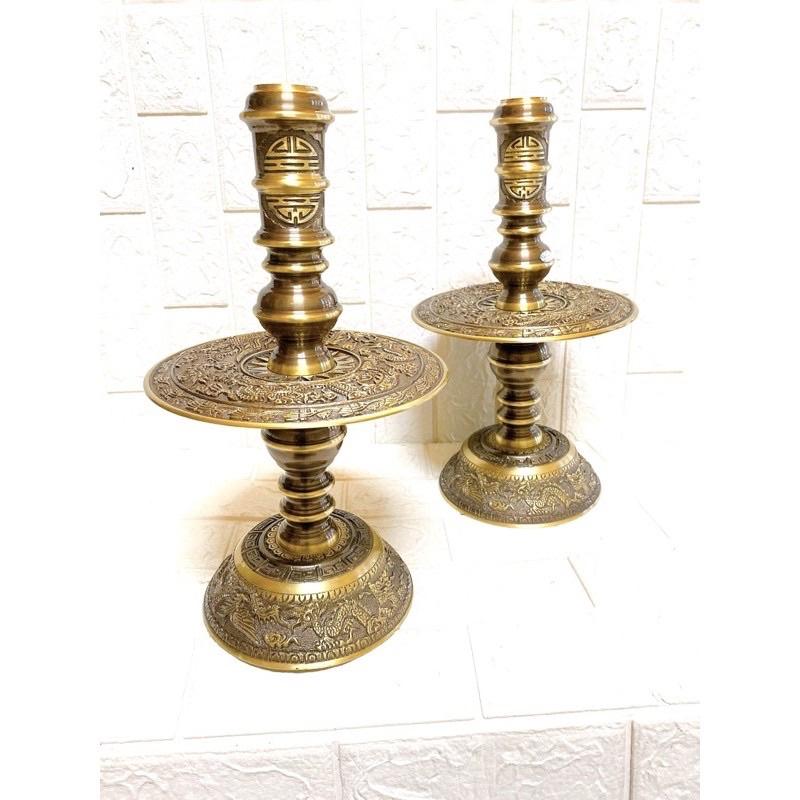 ĐÔI NẾN ĐỒNG CAO 39 CM NẶNG 5 KG RÔNG CẠO CHẤT LIỆU BẰNG ĐỒNG