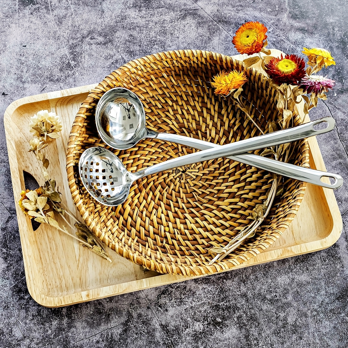 BỘ 2 MUỖNG LẨU INOX DANDIHOME