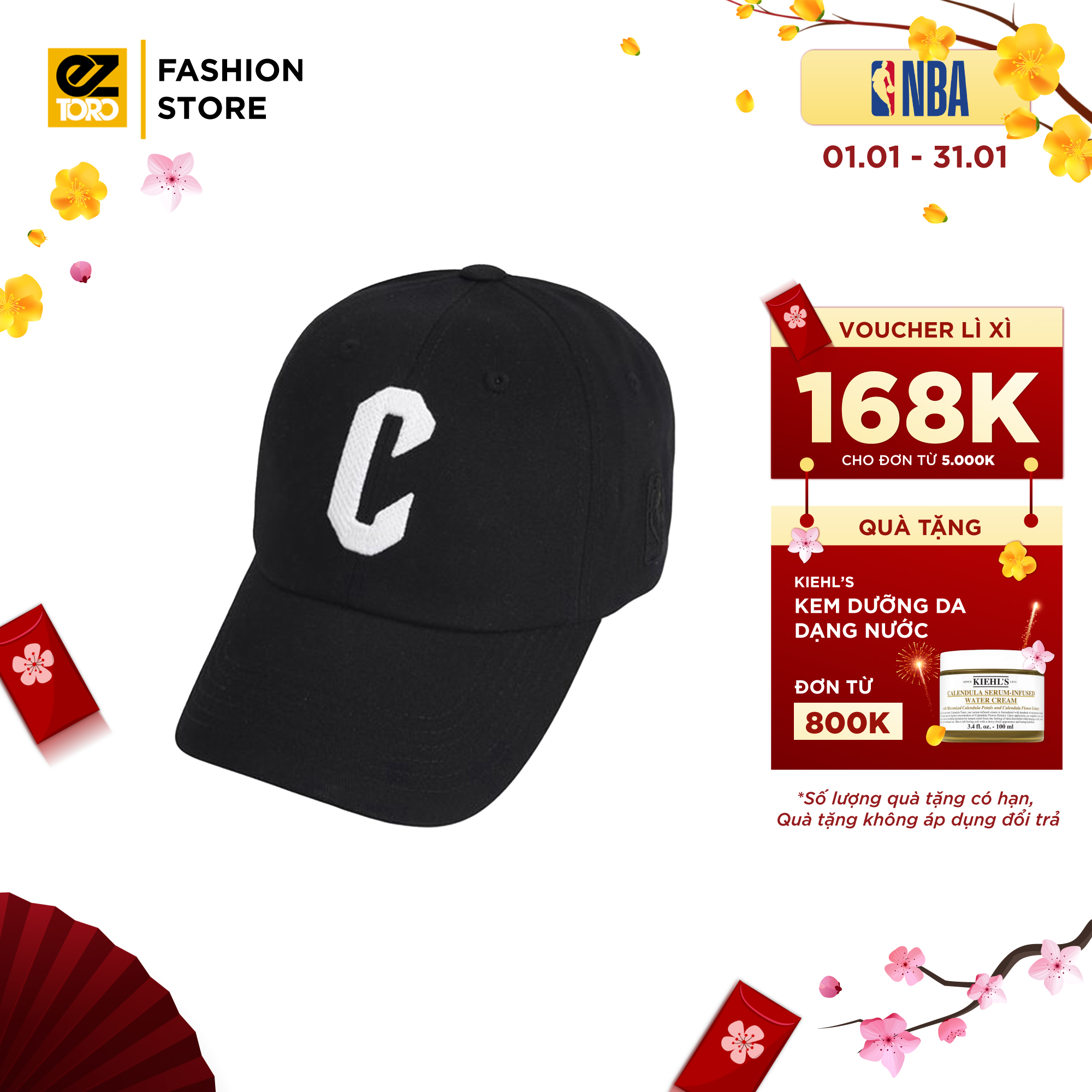 Mũ NBA CLE Initials Embroidery SOFT CURVED CAP - Nón lưỡi trai thời trang cho nam, nữ, unisex