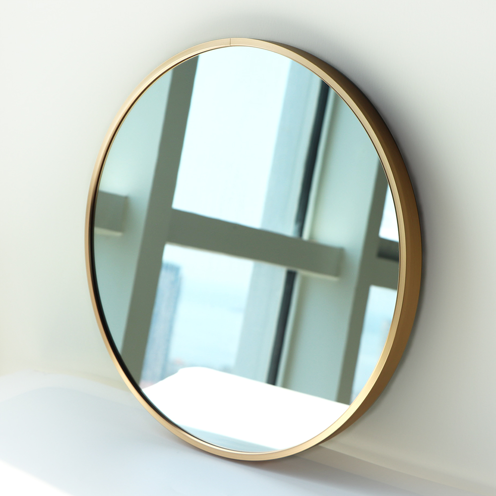 Gương tròn treo tường khung nhôm mạ vàng GTT01 - Đường kính 600mm