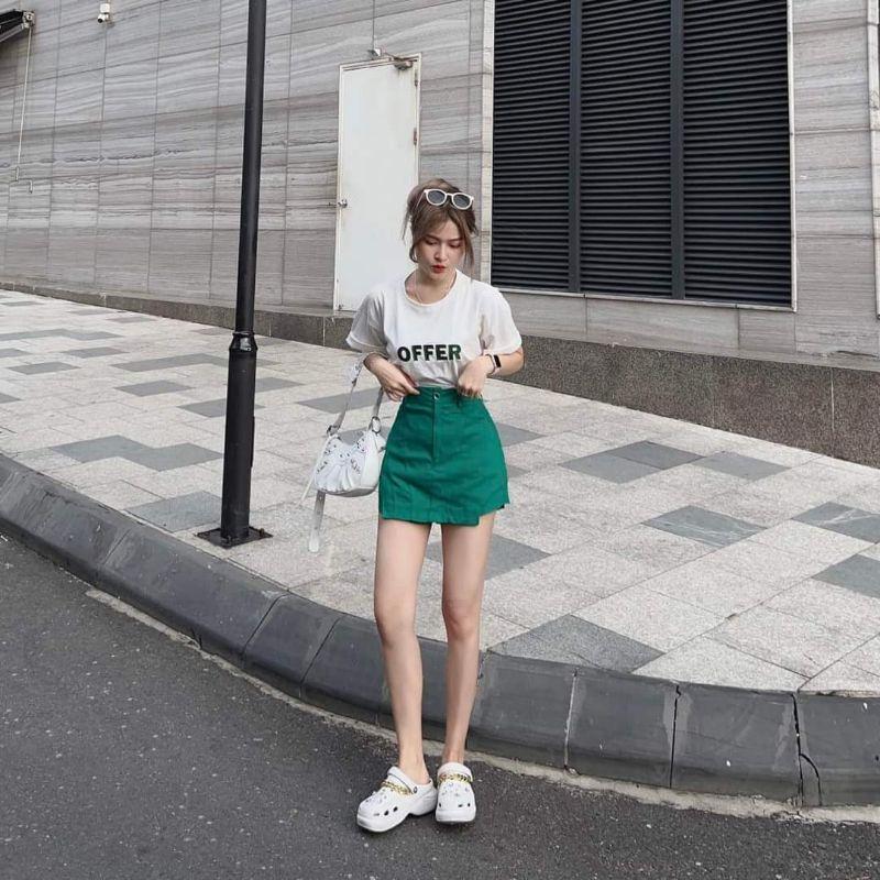 SET ÁO THUN OFFER PHỐI CHÂN VÁY GIẢ QUẦN COTON