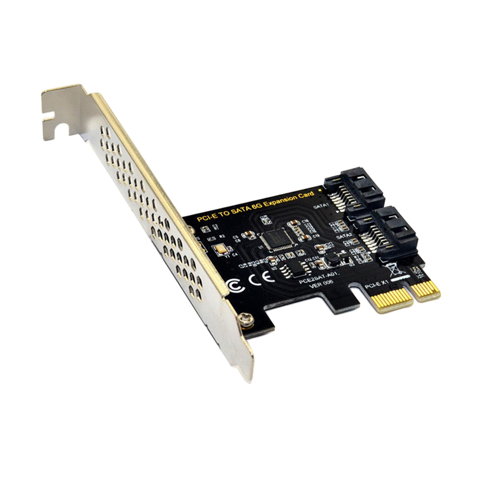 PCI-E Adapter to SATA3.0 2 Ports III 6G Expansion Card Plug Play