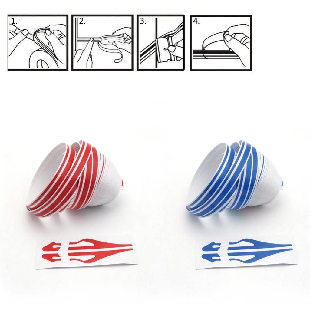 2 Pieces Brooches Stripe Tape Vinyl Decal Car Stickers Steamline Dual Line
