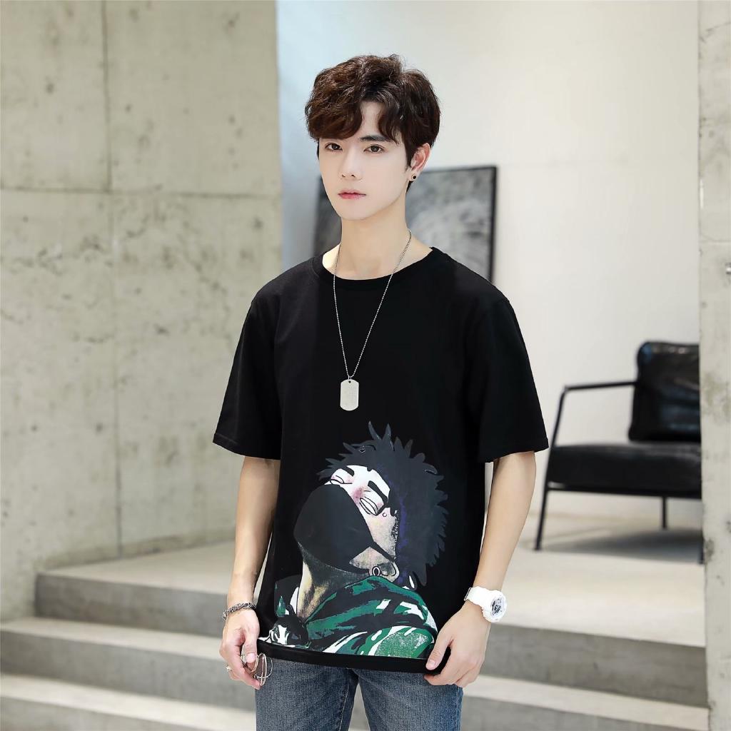 Áo Thun Nam Tay Ngắn In Hình Mặt Nạ Cá Tính