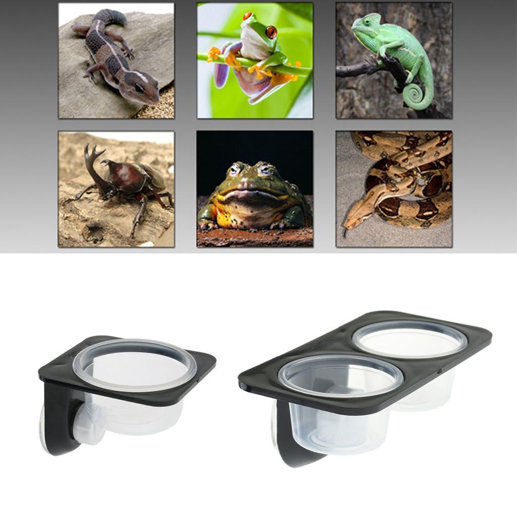 2PCS Insect Spider Reptile Anti-escape Tank Food Water Feeding Bowl Breeding Box