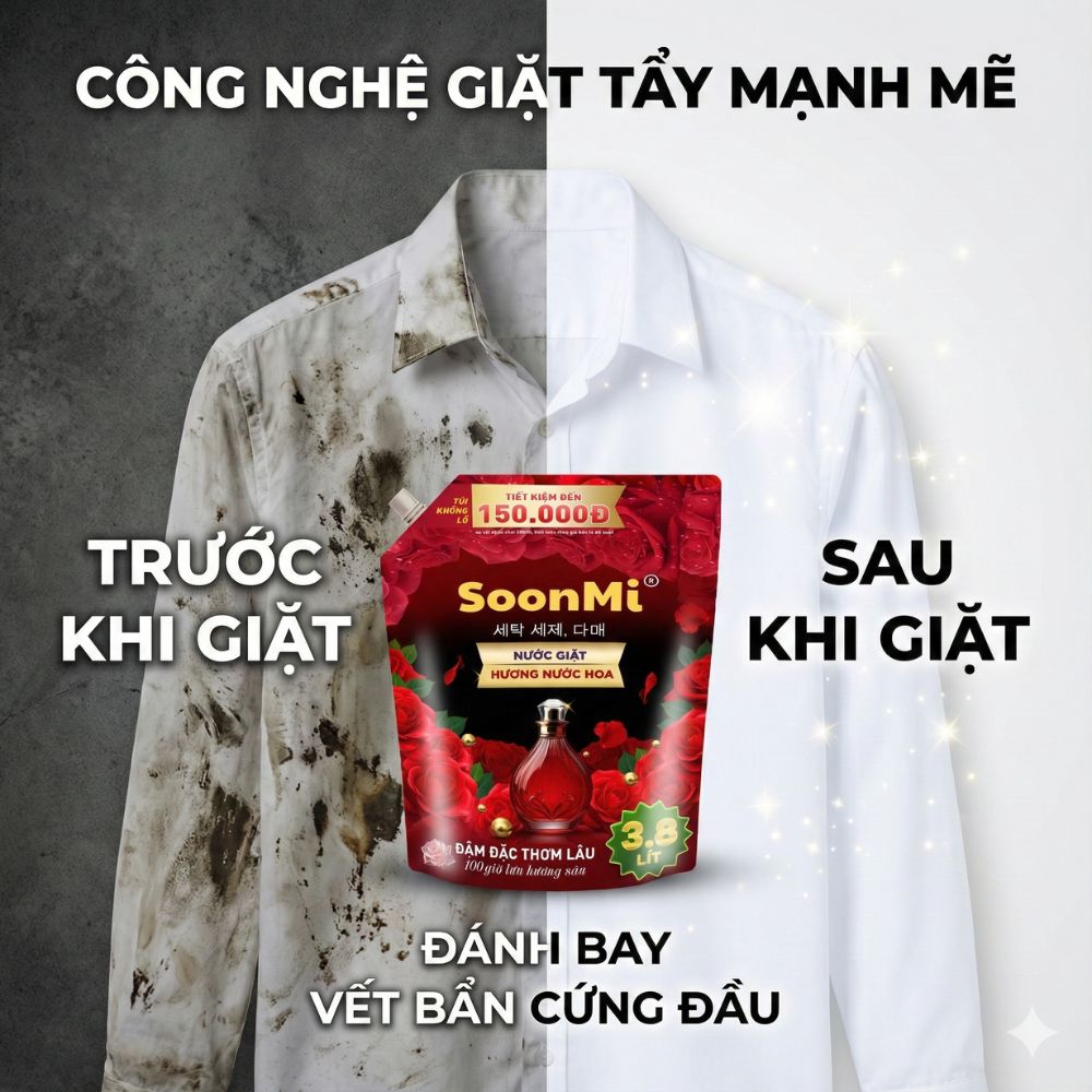 Nước giặt hương nước hoa Soonmi 3.8L - hàng chính hãng