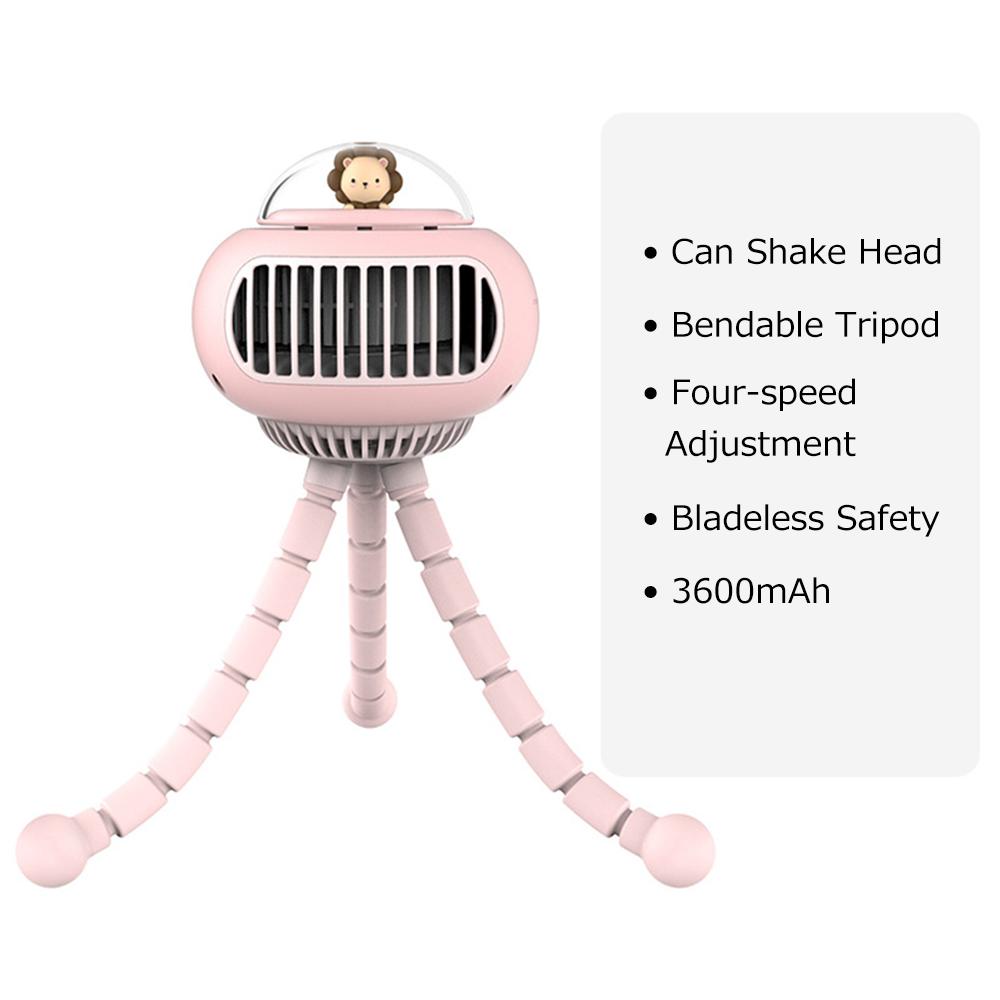 Quạt Điều Hòa Mini Không Cánh 4 Tốc Độ Không Dây 130 Độ° 3600Mah