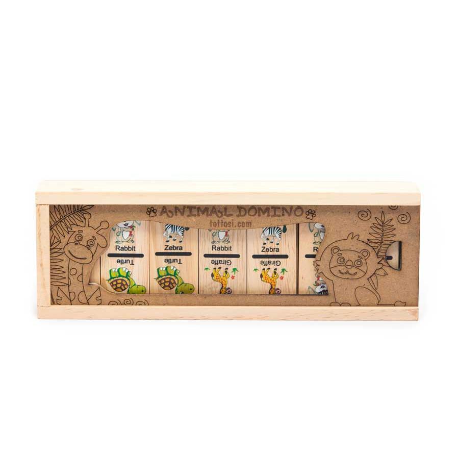 Bộ domino các loài động vật cho bé sáng tạo, trò chơi domino ngã, cờ domino thú