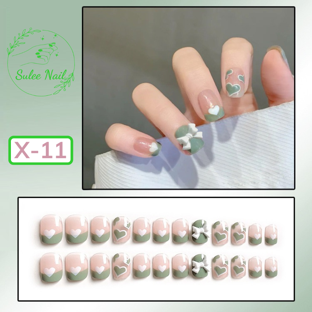 Nail giả, nail box,mẫu phụ kiên charm đẹp kèm dụng cụ đính móng tay sang choảnh Sulee nail kiểu vuông, nhọn, thang, tròn