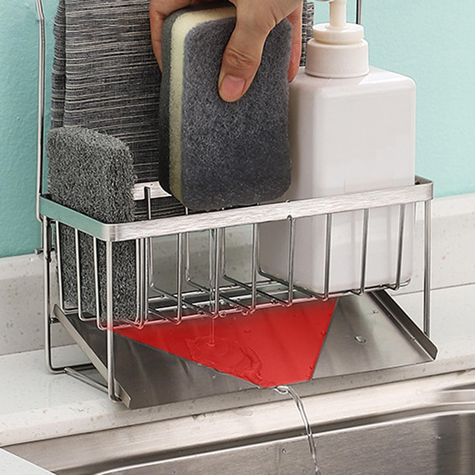 Kitchen Sink Caddy Organizer Shelf Bathroom Accessories with Drain Tray