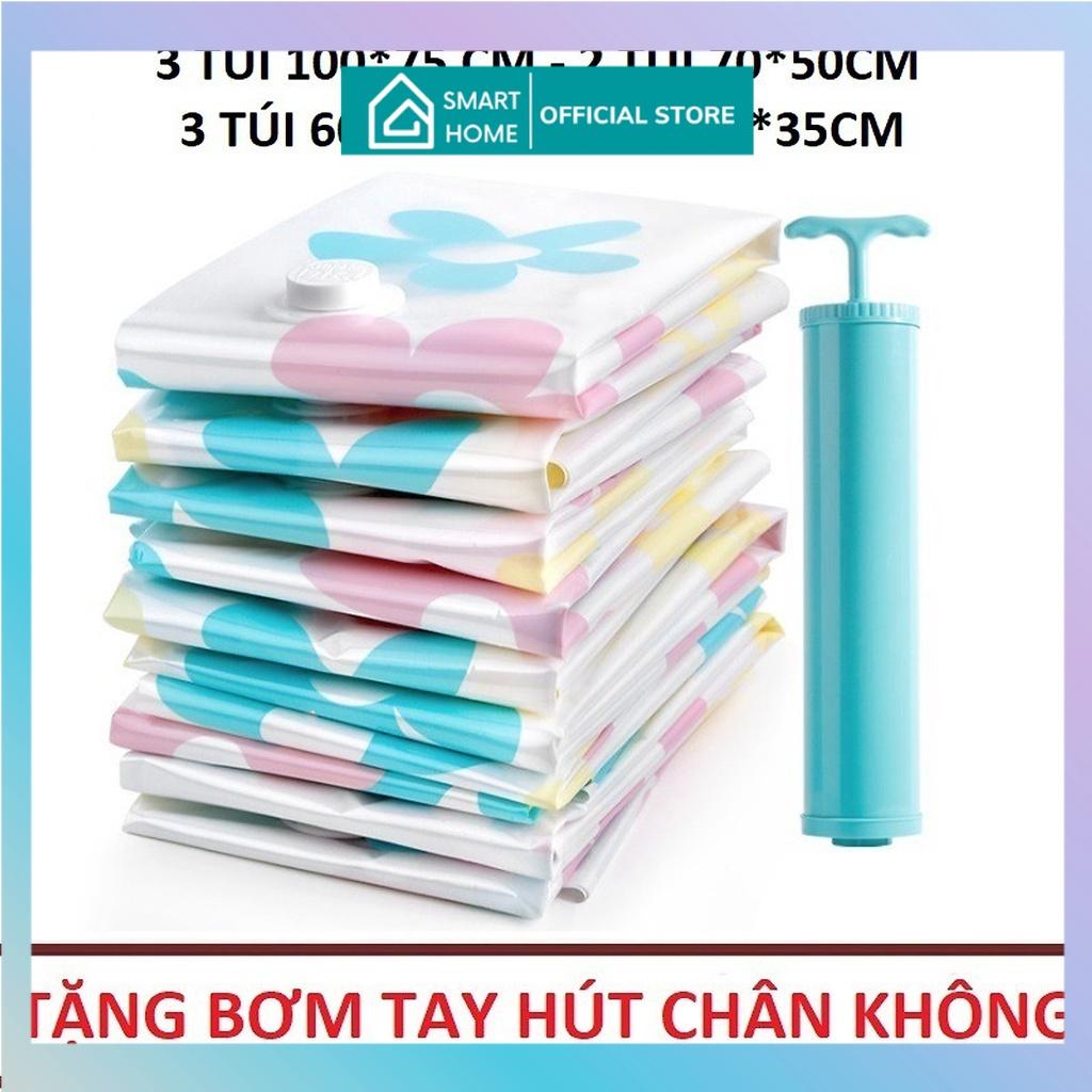 Bộ 10 Túi Chân Không Đựng Chăn Màn, Quần Áo - Gọn Gàng, Tiện Lợi + Tặng Bơm Hút Chân Không