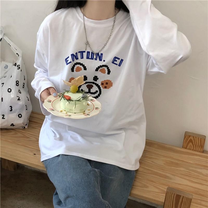 Áo Thun Tay Dài Unisex GẤU ETUN Ulzzang Thu Đông