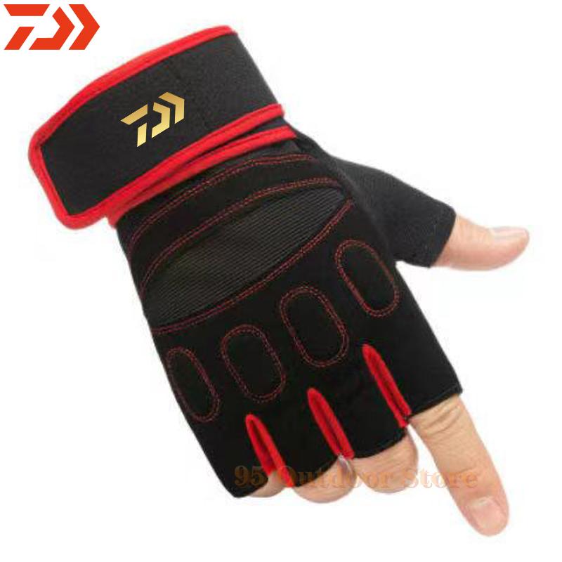 Mới Daiwa Găng Tay Câu Cá Thể Thao Thoáng Găng Tay Câu Cá Thoáng Khí Săn Bắn Chống Trơn Trượt Khi Đi Cắm Trại Đi Xe Đạp Ngón Tay Găng Tay Thể Thao